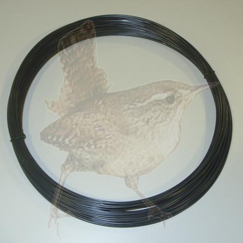 Spanndraht in abgeteilten Ringen. Kunststoffumantelt<br>Farbe Anthrazitgrau.