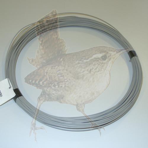 Spanndraht in abgeteilten Ringen. Kunststoffumantelt<br>Farbe Steingrau.