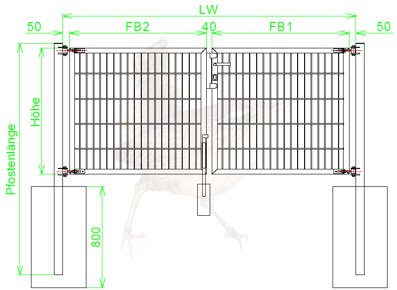 2 flügelige Toranlage- Garteneingangstore - Gartentore