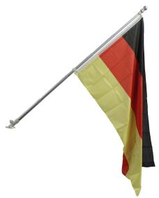 Bild vergr&ouml;&szlig;ern - Fahnenmast Teleskop aus ALU / Aluminium zur Wandbefestigung