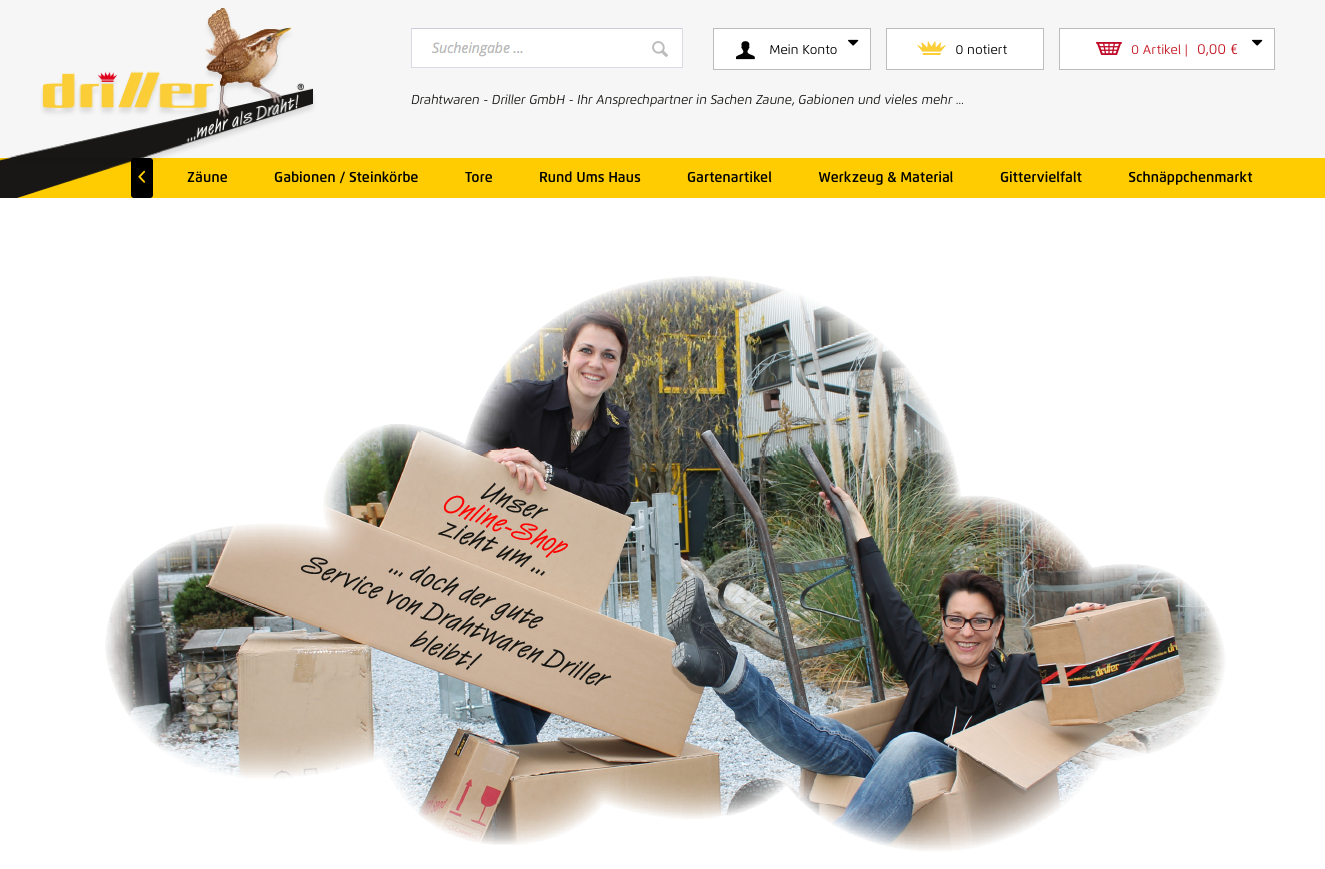 Der Onlineshop der Drahtwaren-Driller GmbH im neuen Gewand