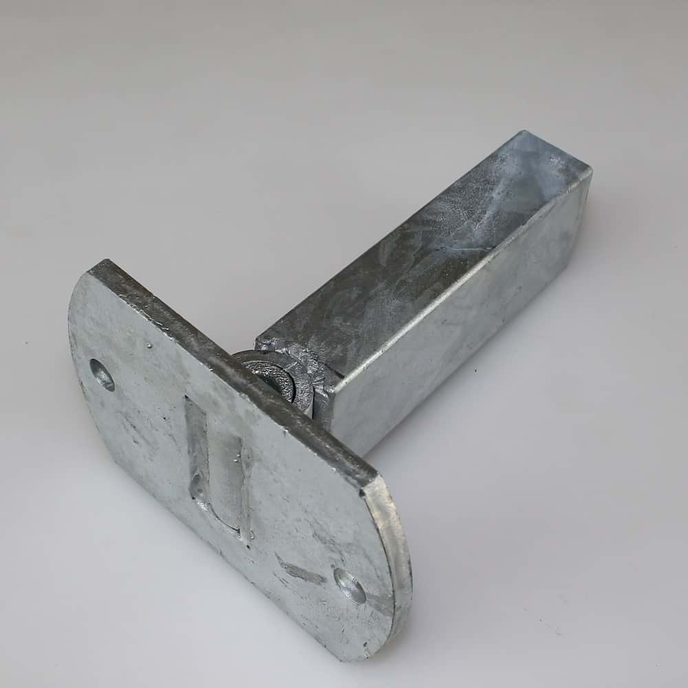 Bodenplatte für Rechteckrohr 60x40mm, bis 1230 mm Flexi verzinkt
