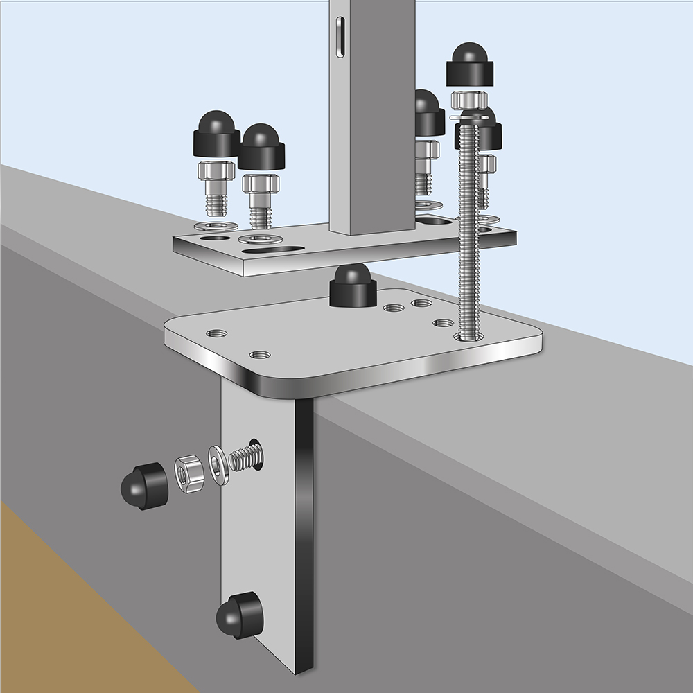 Sichtschutz Bodenplatte L-Winkel Adapter