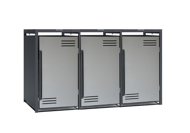 Müllbox 3er Grau/Anthrazit