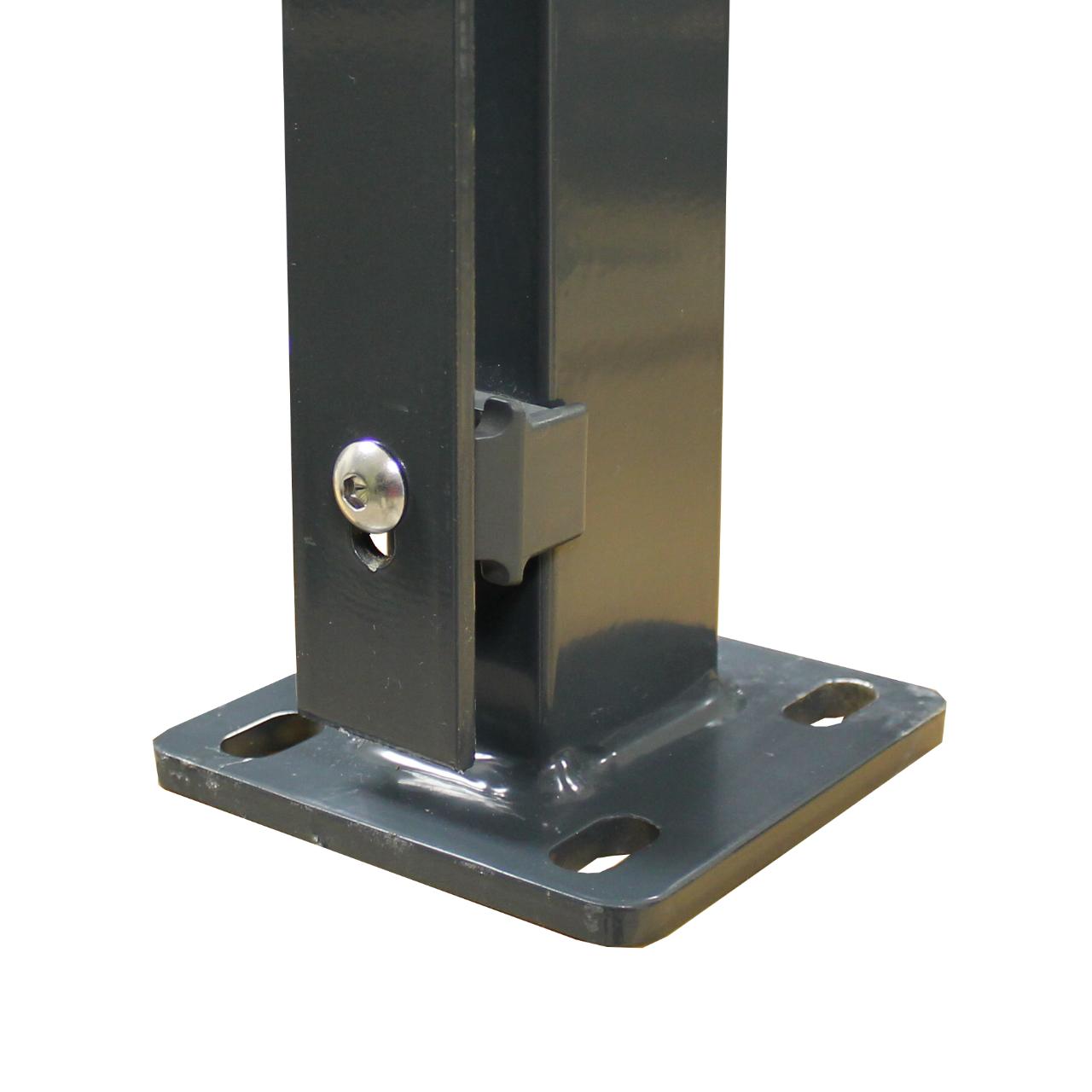 Höhe 0630 mm anthrazit, Zaunpfosten Typ HS Mitte Bodenplatte