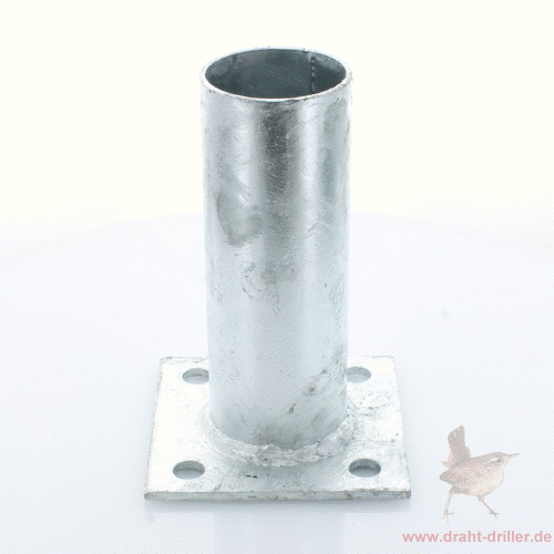 Bodenplatte für Rundpfosten 60mm / 100x100x4,0mm / verzinkt