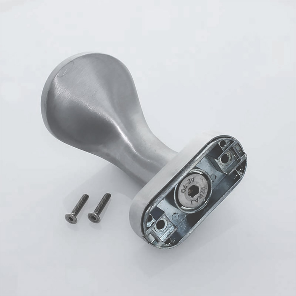 Türknauf fest abgewinkelt auf Rosette oval flach