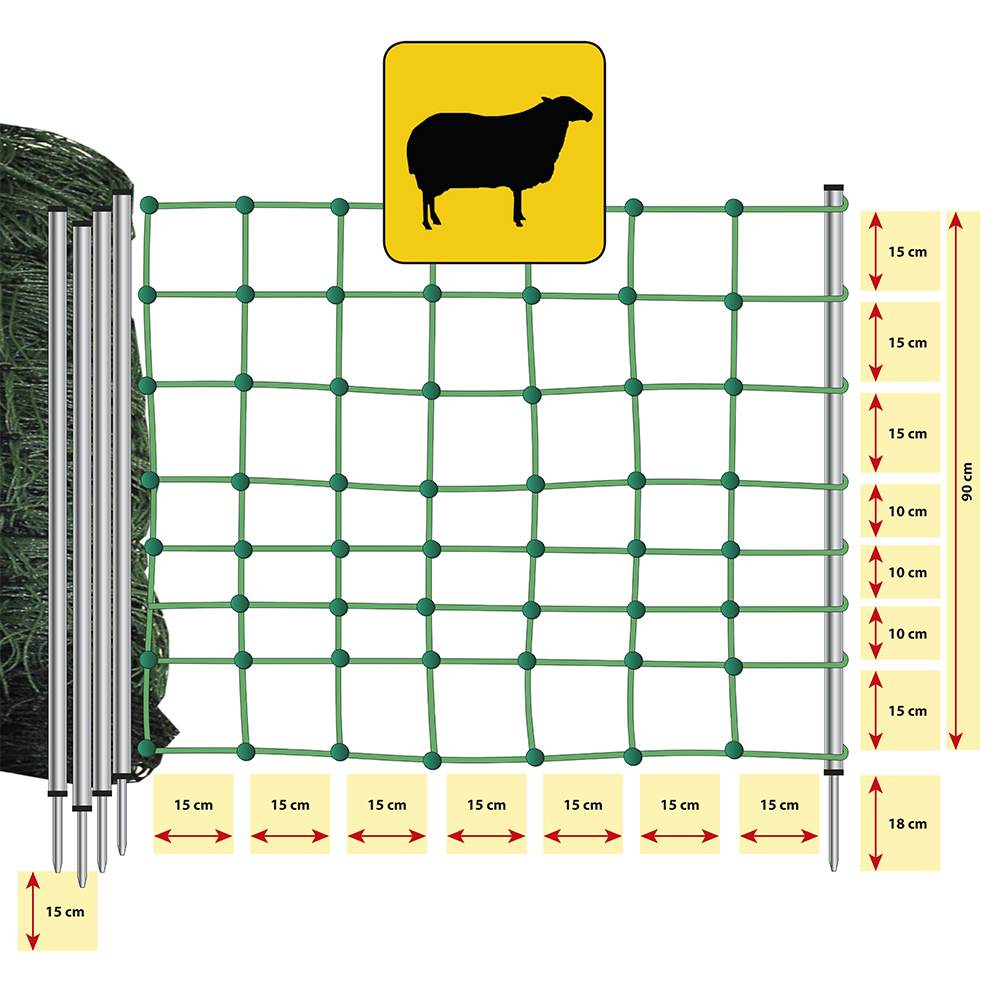 Steckzaun/Weidezaun 0900 mm - 50 m Schafe