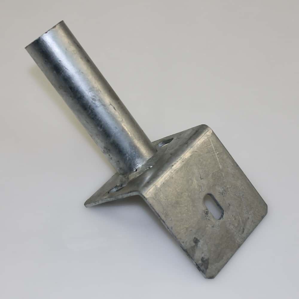 Bodenplatte für Rundpfosten 42mm / auf L-Steine / kurz verzinkt