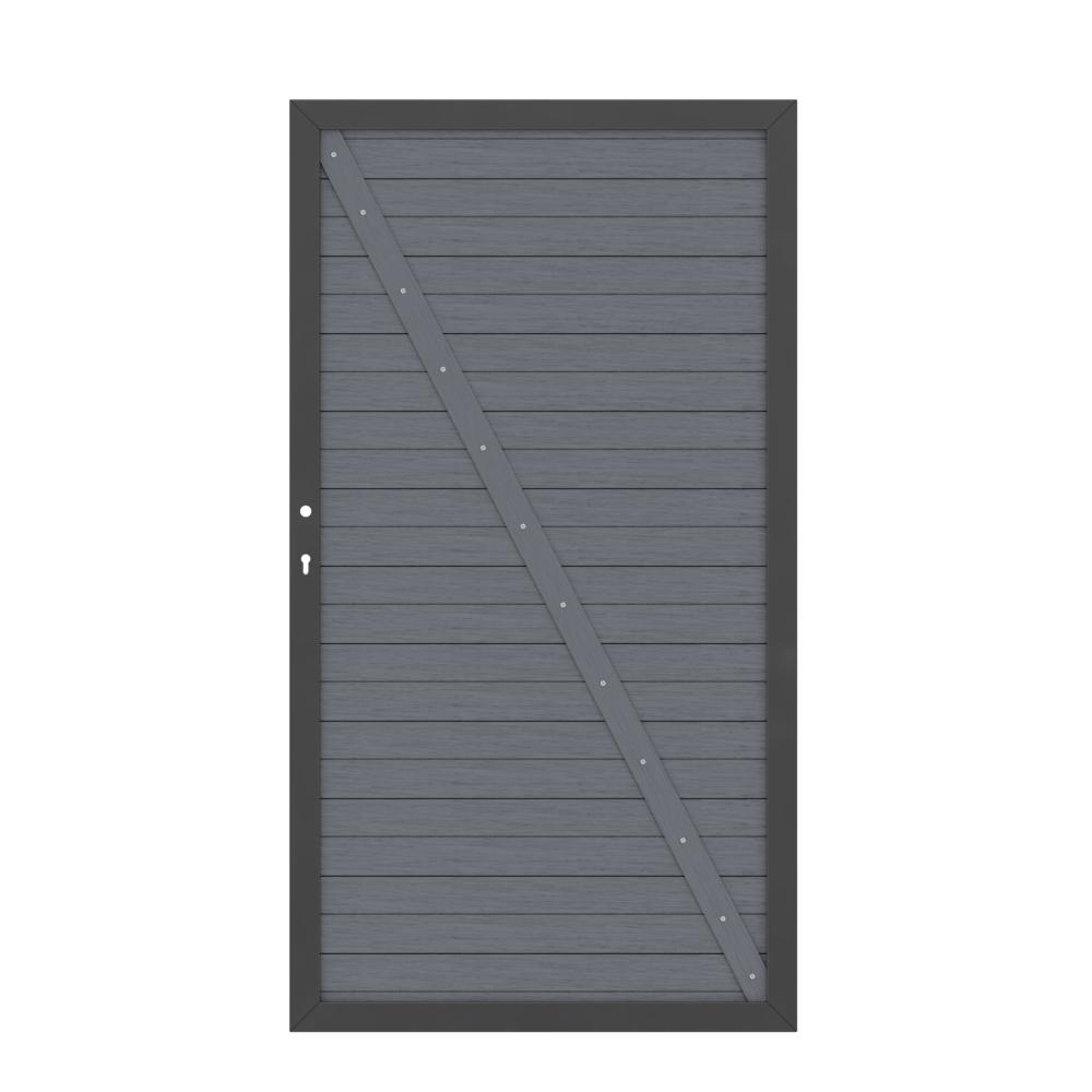Tor WPC Classic 0980 x 1800 mm 1flgl. anthrazit/anthrazit DIN rechts