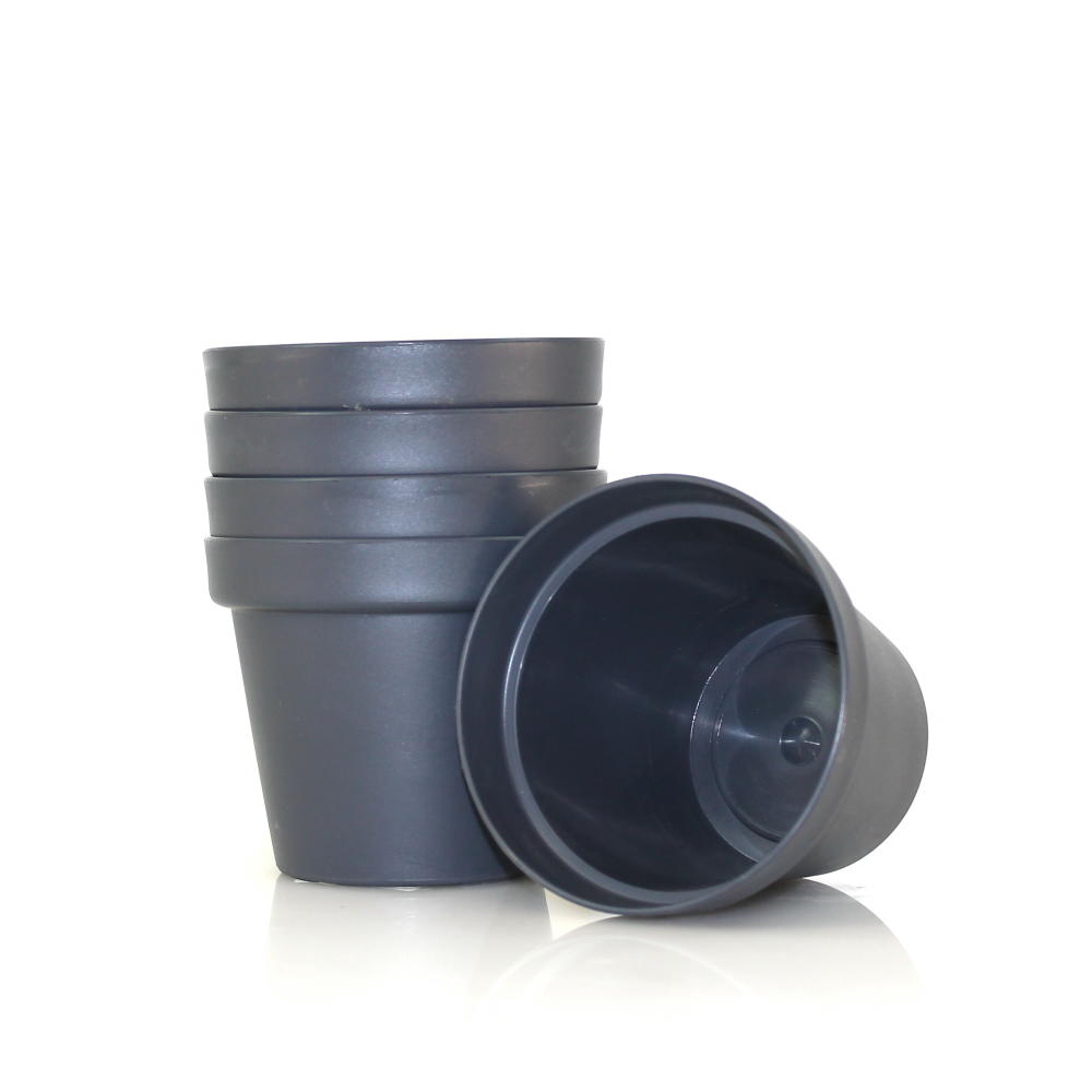 Blumentopf Ø 11 cm anthrazit - 5er-Set