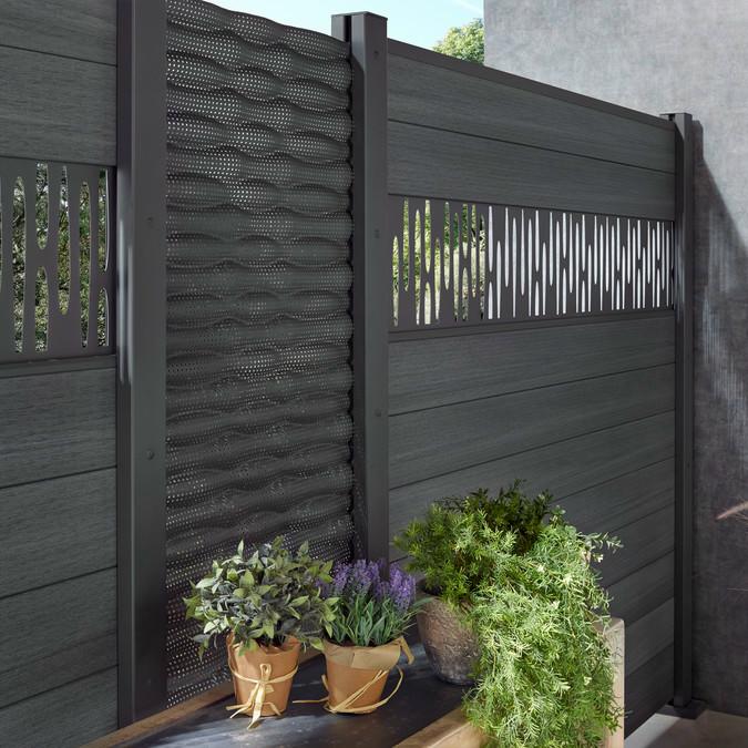 Sichtschutz WPC Platinum 1780 x 1830 mm grau