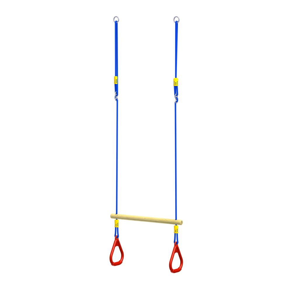 Spielgerät Holztrapez mit RIngen