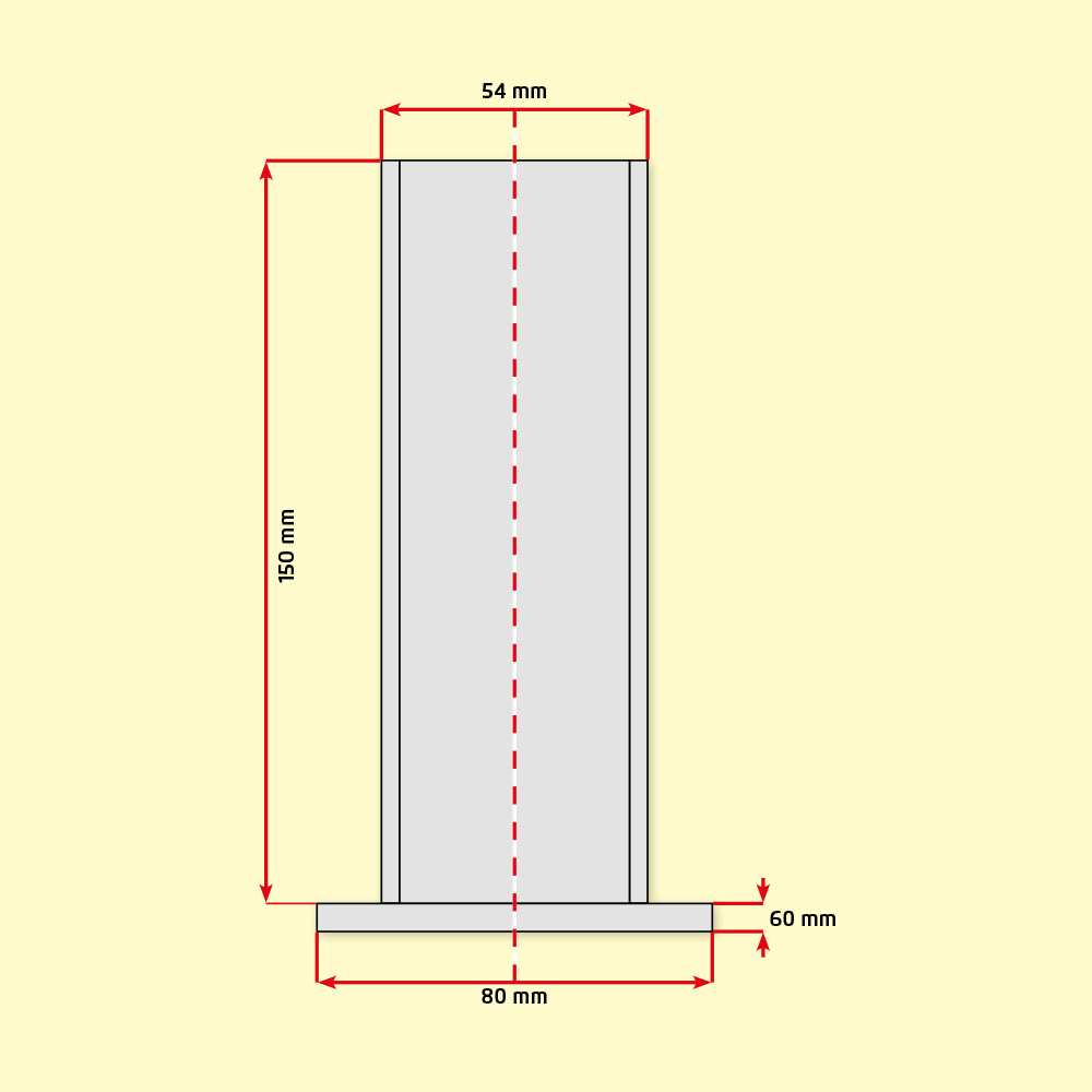 Bodenplatte 60x40 mm - 80x150 mm anthrazit