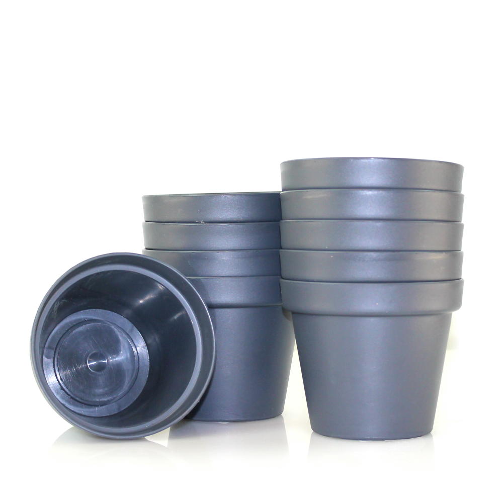 Blumentopf Ø 11 cm anthrazit - 10er-Set