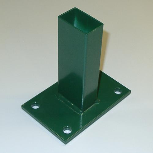 Bodenplatte für Rechteckrohr 60 x 40 mm, 150 x 100 x 6,5 mm, grün