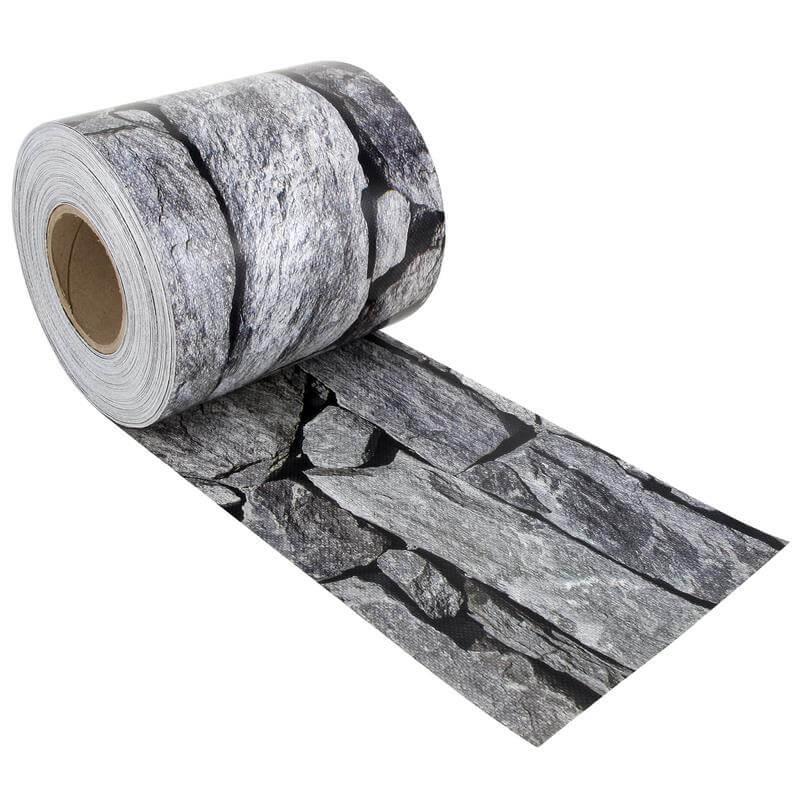 Sichtschutzstreifen Rolle Steinoptik Granit grau 35 m