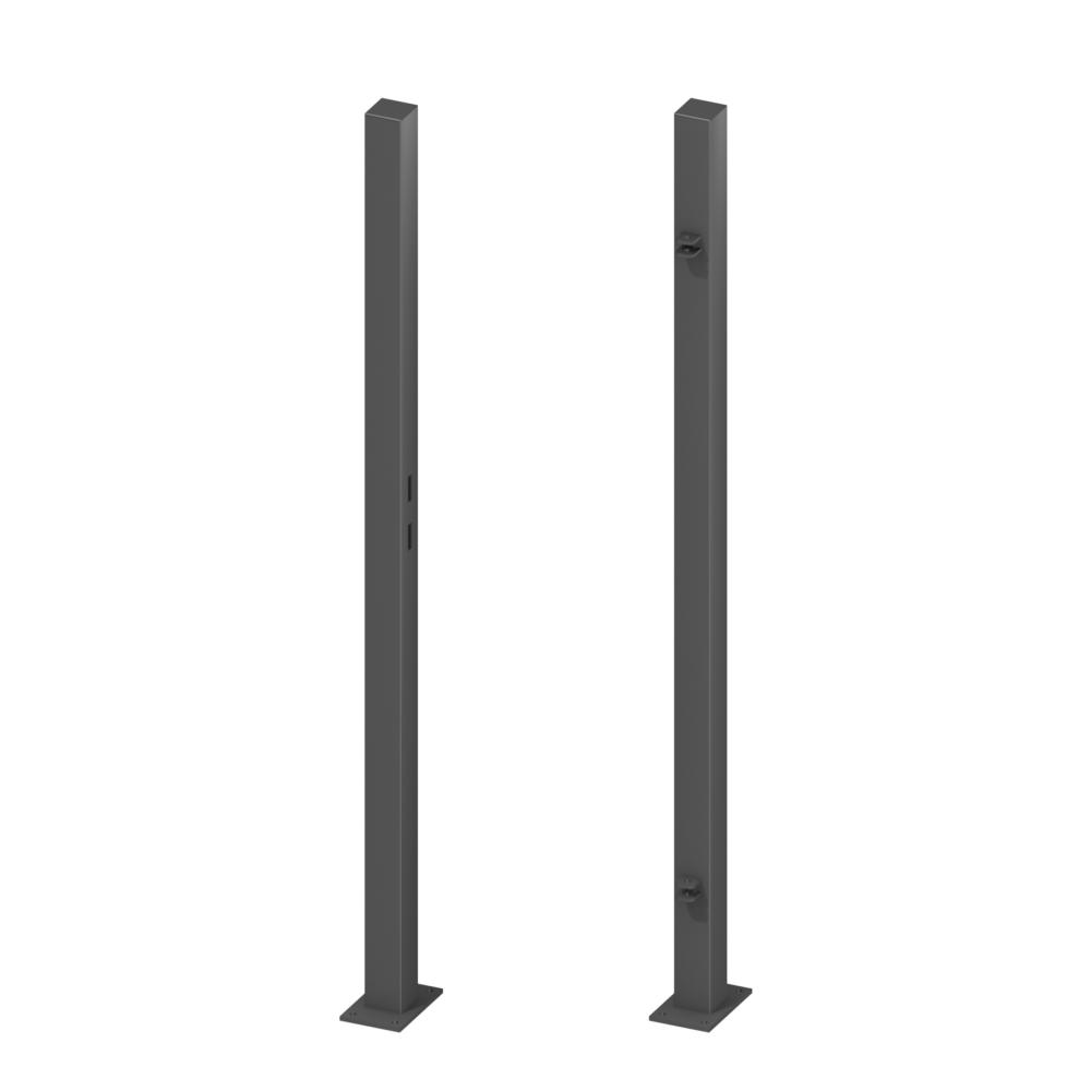 Torpfosten für Tor 1800 mm 1flgl. Dübelplatte Anthrazit