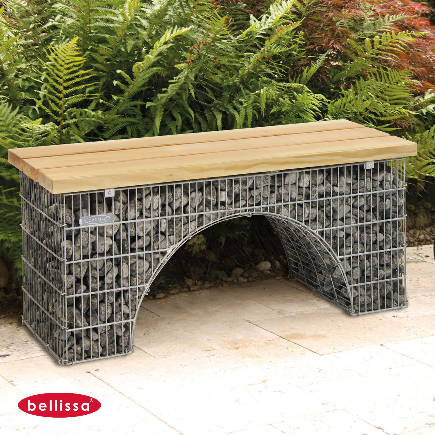 Gabione arco Bogengabione 1250 x 540 x 450 mm Sitzbank