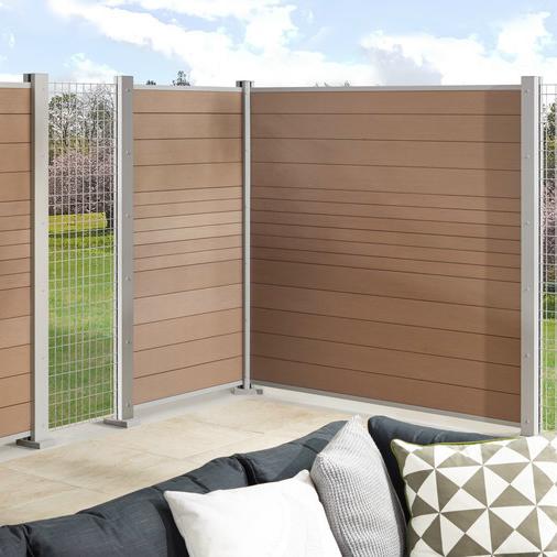 Sichtschutz WPC Classic 1780 x 1830 mm mandel - Leiste anthrazit