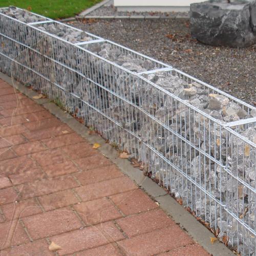 Zaun Gabione 1830 x 262 mm verzinkt mit Pfosten
