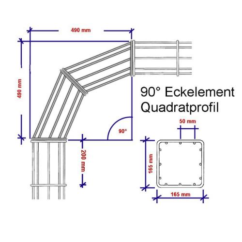 Ranko® Ranksäule Quadrat, Eckausbildung 90°, beschichtet