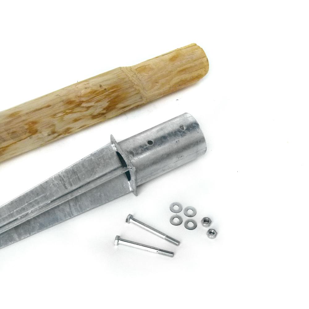 Staketenzaun 2000 mm Holzpfahl Kastanie 090/110 mm Einschlaghülse