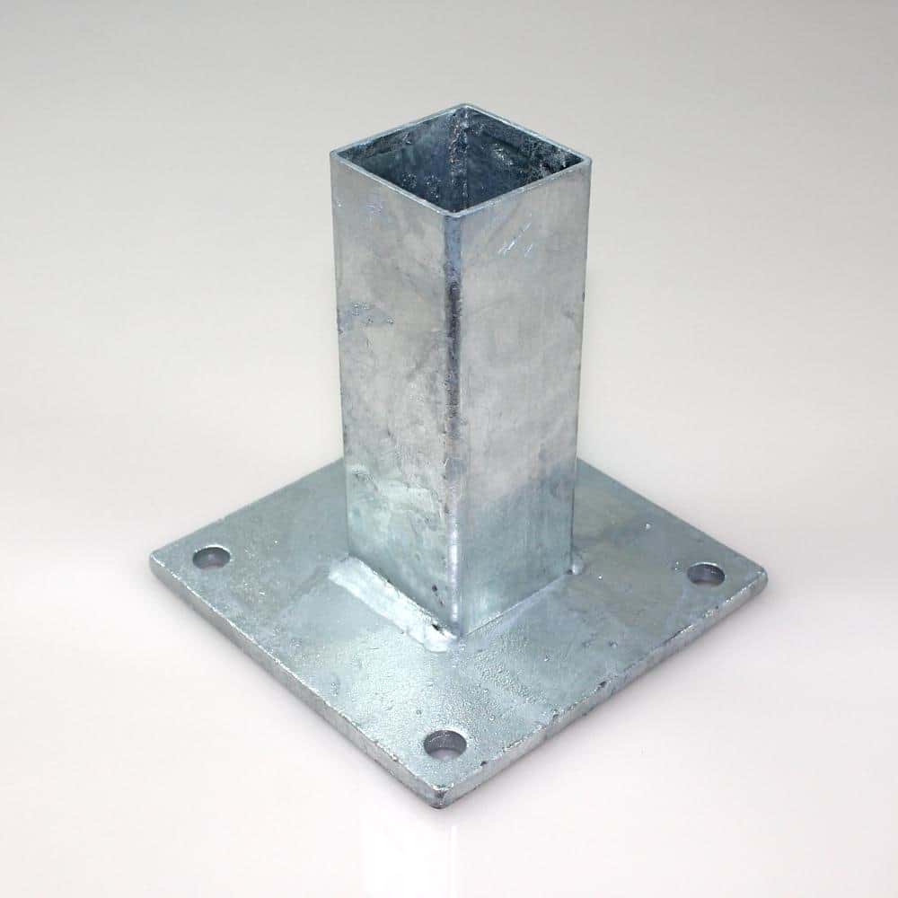 Bodenplatte verzinkt für Quadratrohr 60x60mm / 150x150x8,0 mm