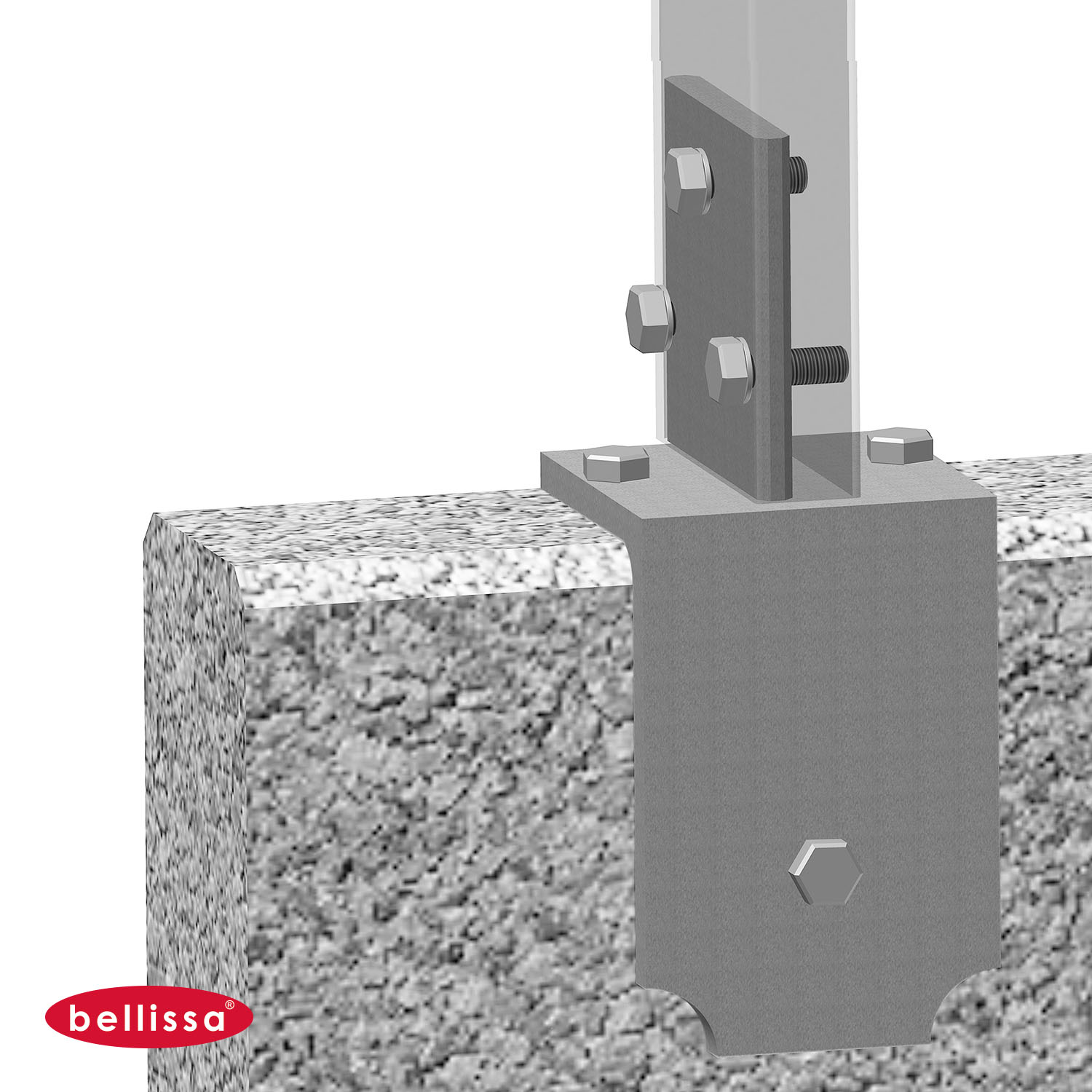 Bodenplatte für Rechteckrohr 100x30 mm L-Winkel