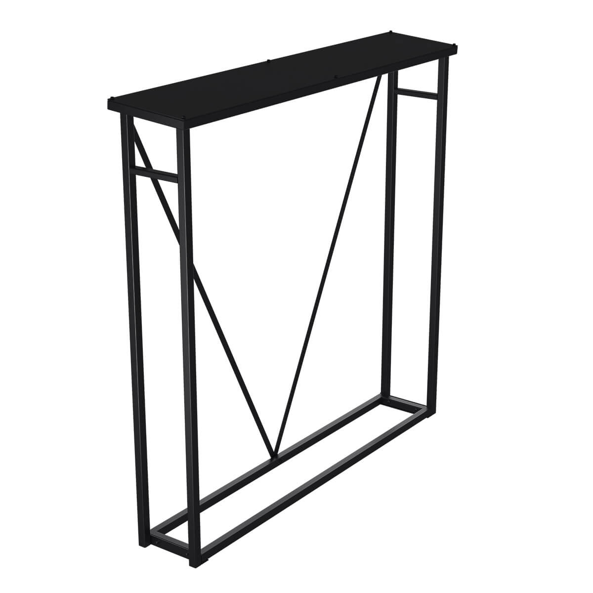 Brennholzunterstand 1000 x 1000 mm x 250 mm schwarz
