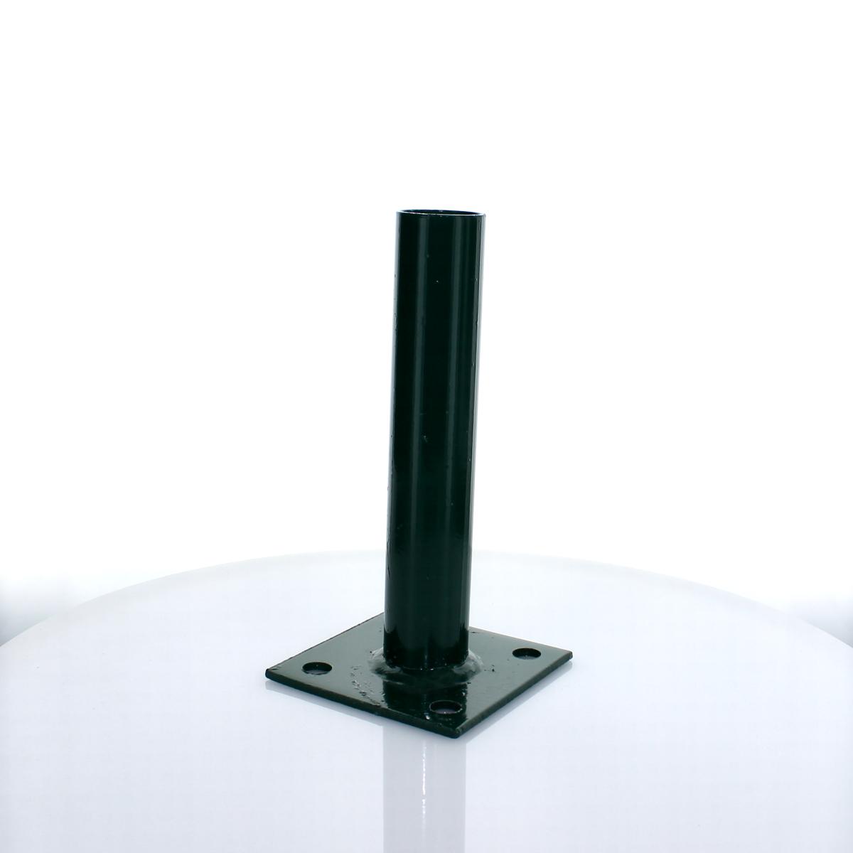 Bodenplatte für Rundpfosten 42mm / 100x100x4,0mm lang grün