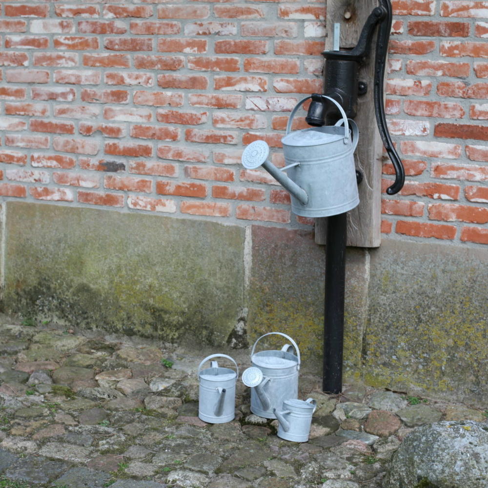 Giesskanne-Altzink-gross-Liter-Metall-shabby Gießkanne 8,75 Liter Altzink