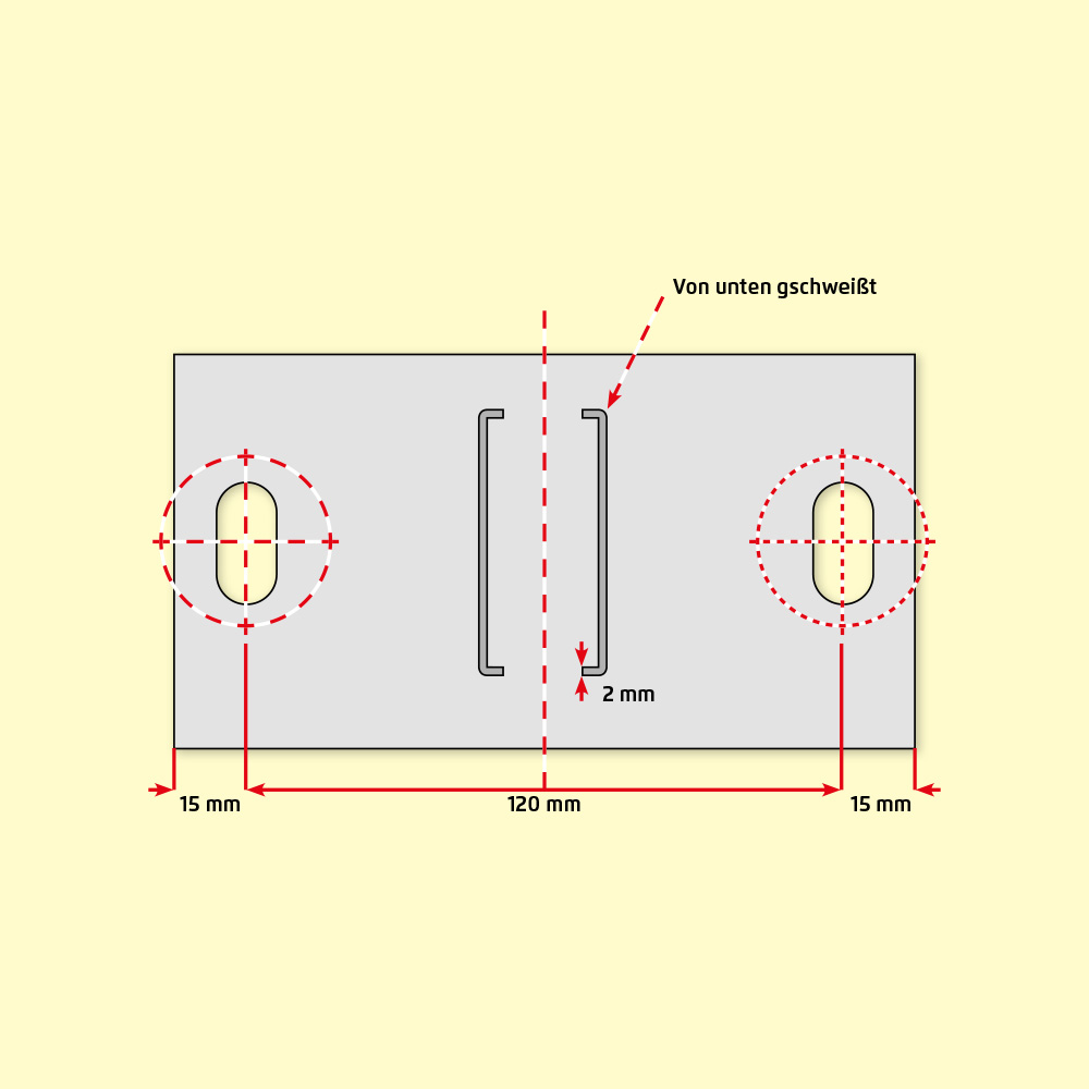 Bodenplatte 60x40 mm - 80x150 mm anthrazit