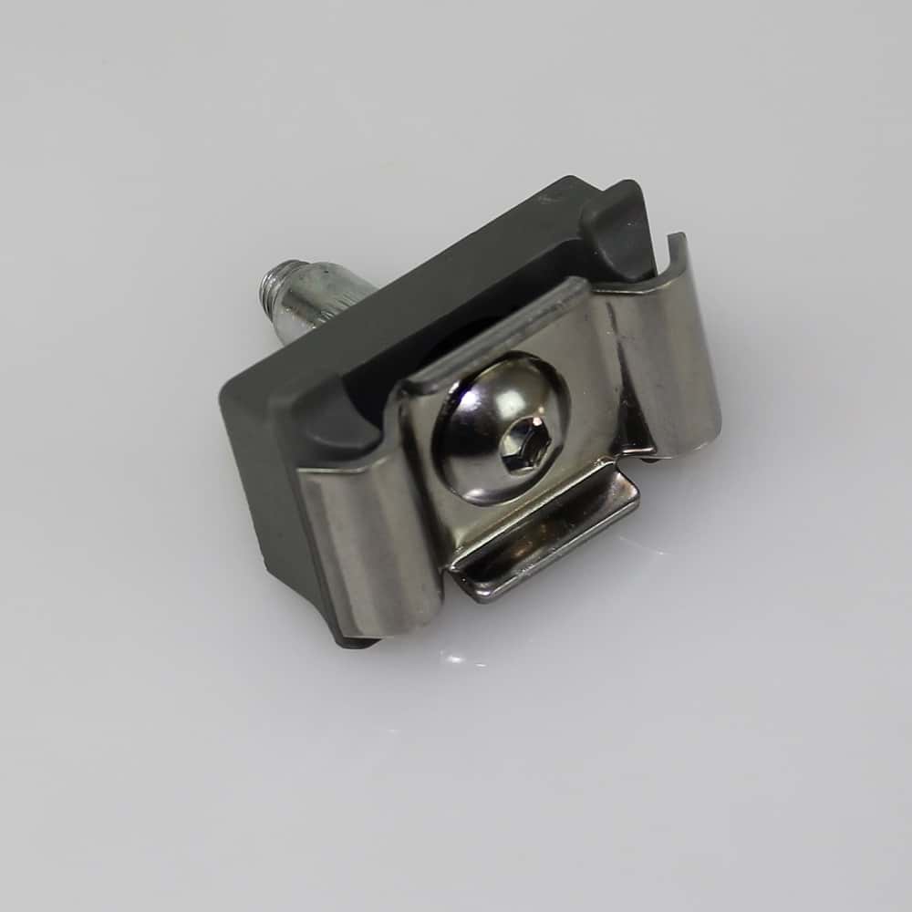 Mattenhalter Pfosten 50+ mm mit Schraube + Blindnietmutter grau II
