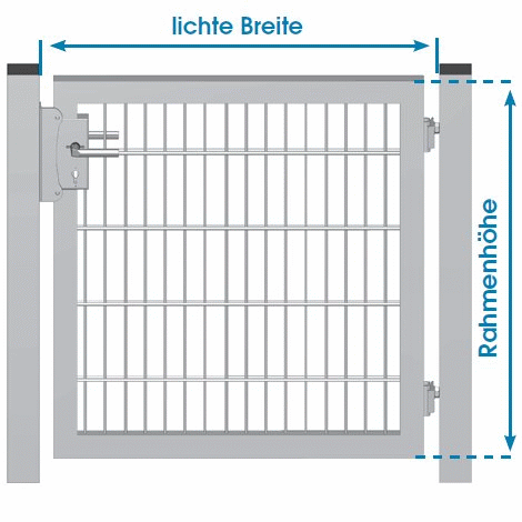Gartentor 1-flgl. 1000x1400 mm beschichtet Farben 1, KT 2