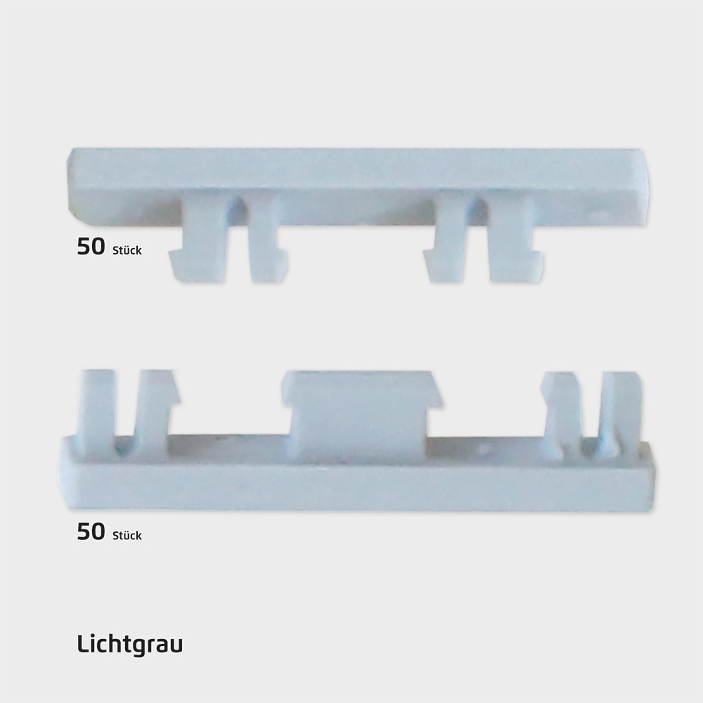 Sichtschutz Clips Abschlussclipse 8-6-8 mm Lichtgrau (100 Stück)