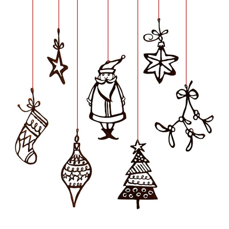 Rost Weihnachtsdeko Lustige Anhänger 7er Set