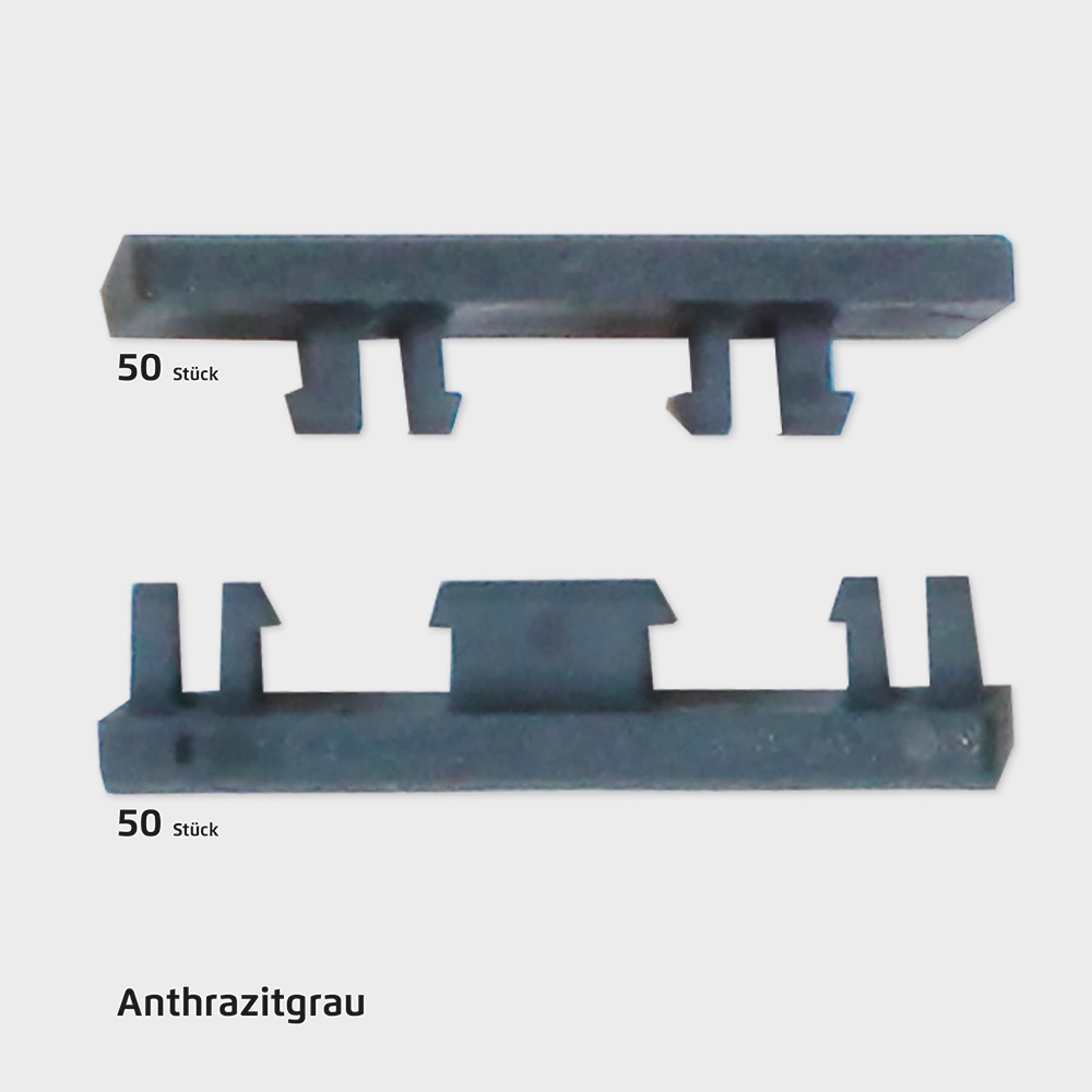 Sichtschutz Clips Abschlussclipse 8-6-8 mm Anthrazitgrau (100 Stück)