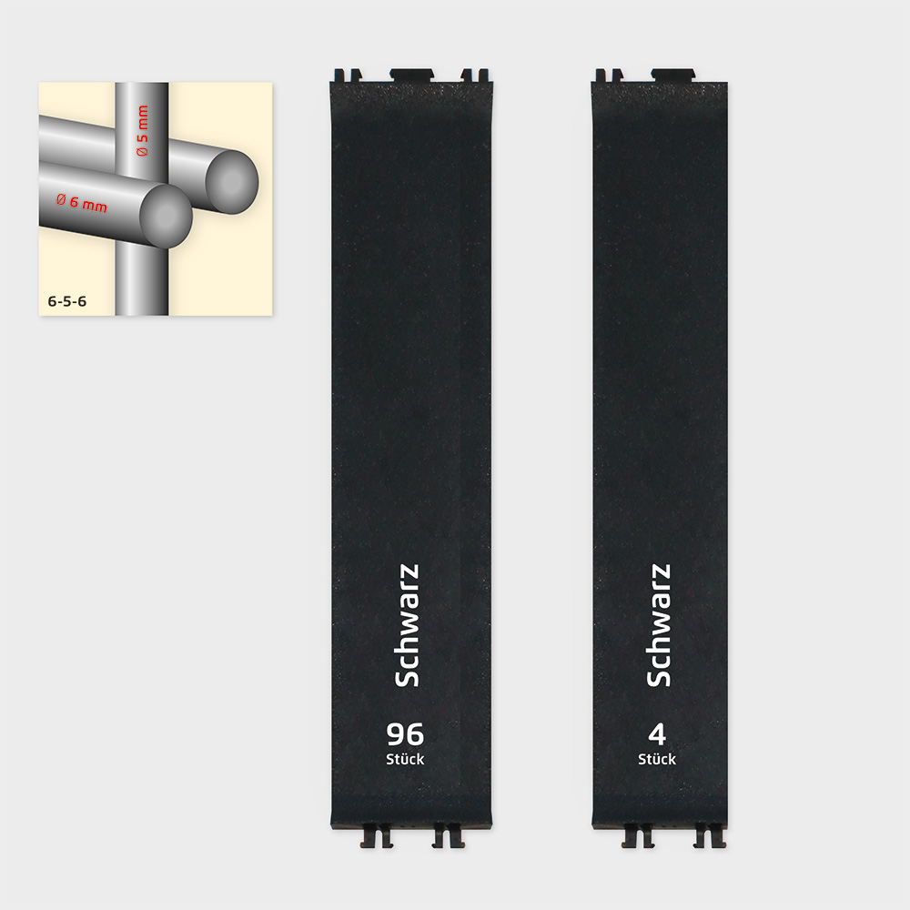 Sichtschutz Clips 6-5-6 mm Schwarz (100 Stück)