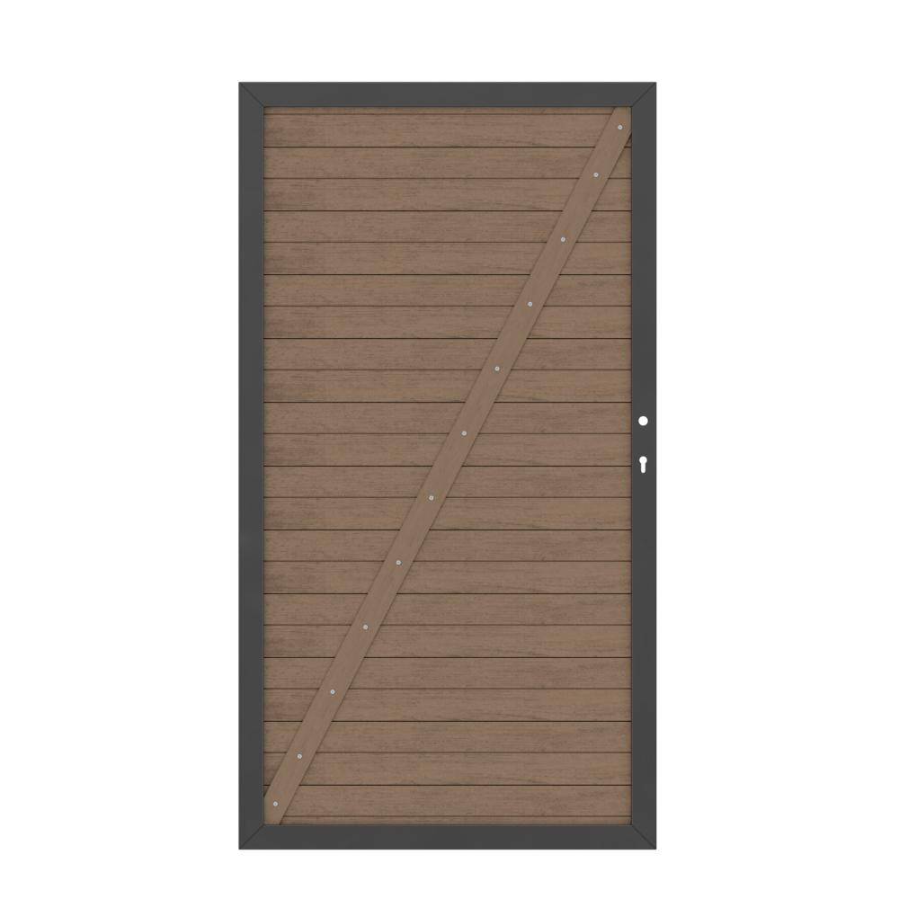 Tor WPC Classic 0980 x 1800 mm 1flgl. mandel/anthrazit DIN links