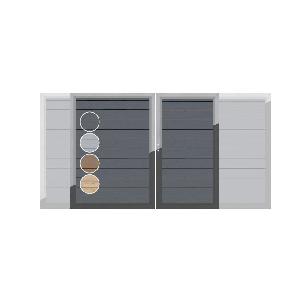 Sichtschutz Toranlage WPC Classic 3600 x 1800 mm 2flgl. Wunschmaß