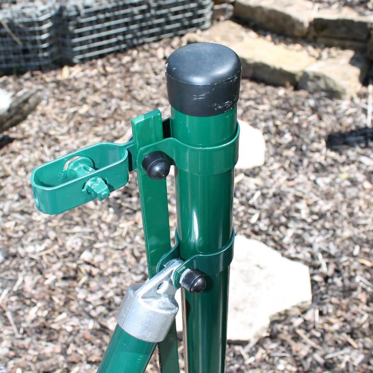 Zaunhöhe 0800 mm, Pfosten grün Ø 42x1250 mm Anfang-/End