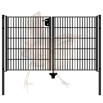 Gartentor 2-flgl. 1980x1430 mm anthrazit, LGT 1