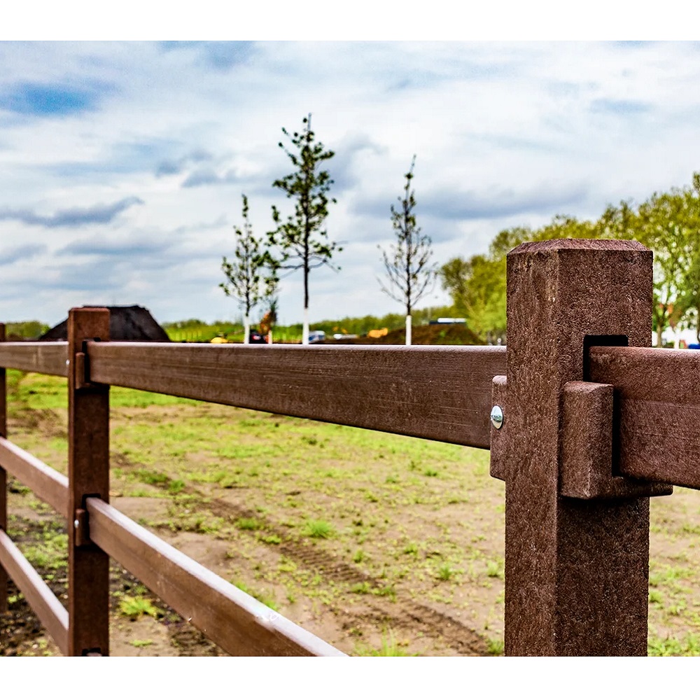 Koppelzaun 5 Querriegel Feld-/Zwischenpfosten braun