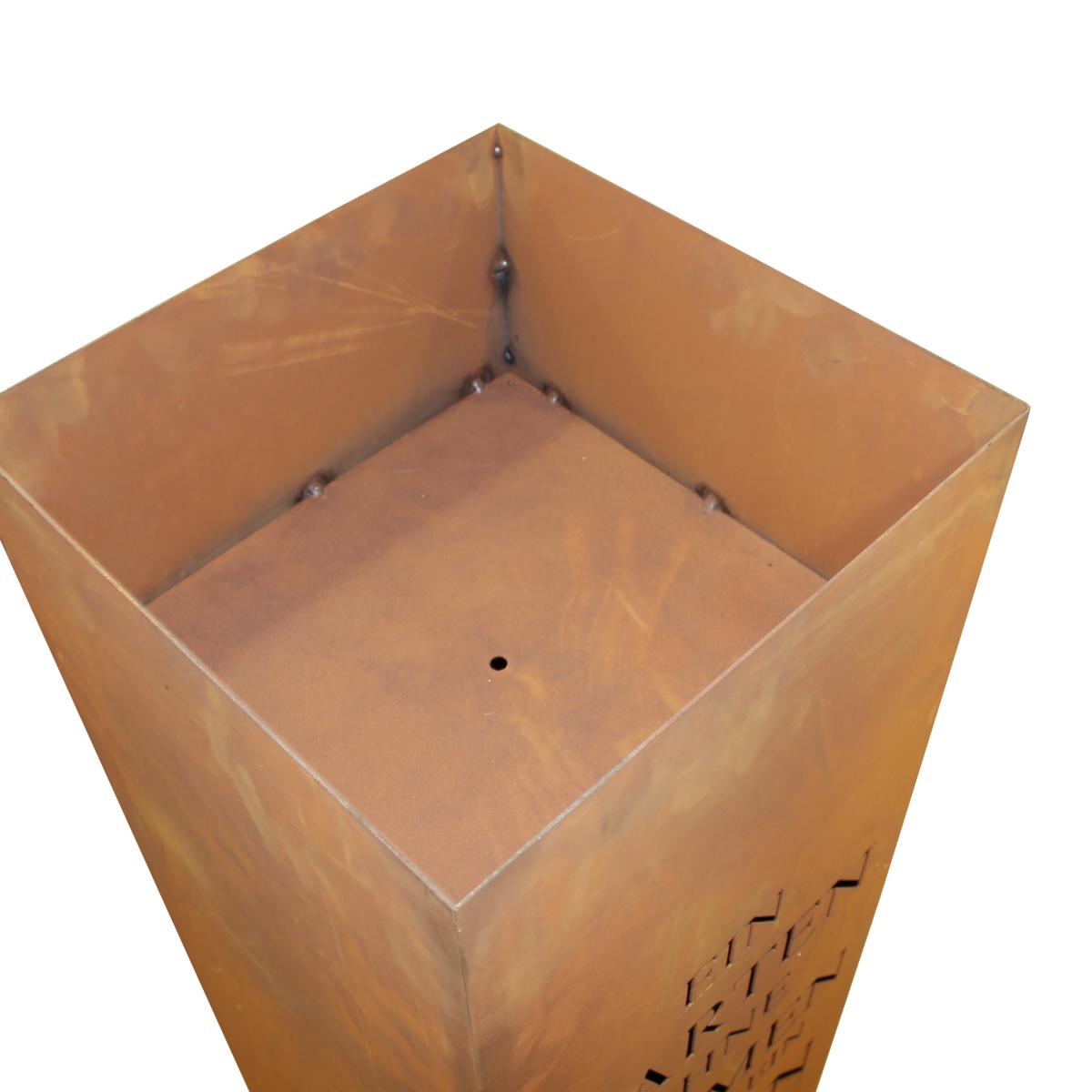 Rost Säule - 300 x 1000 x 300 mm mit Gedicht