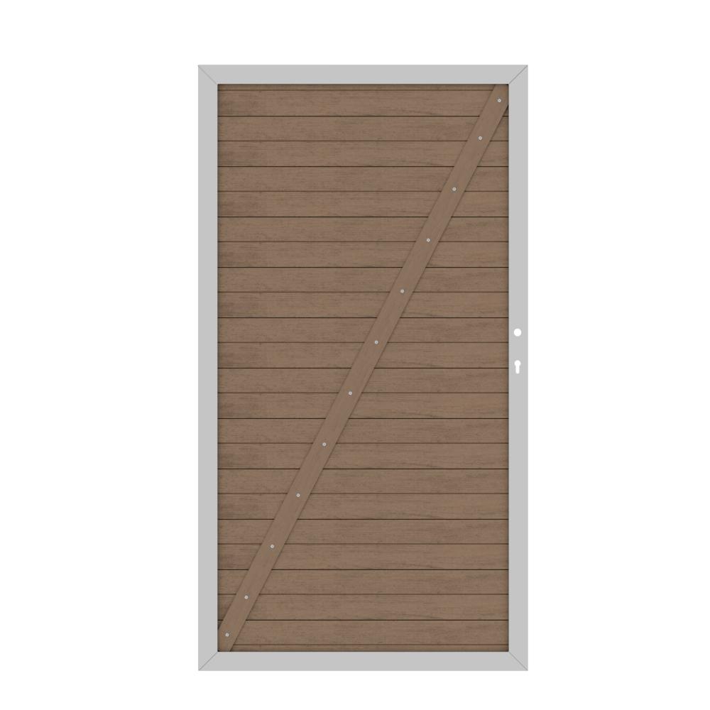Tor WPC Classic 0980 x 1800 mm 1flgl. mandel/silber DIN links