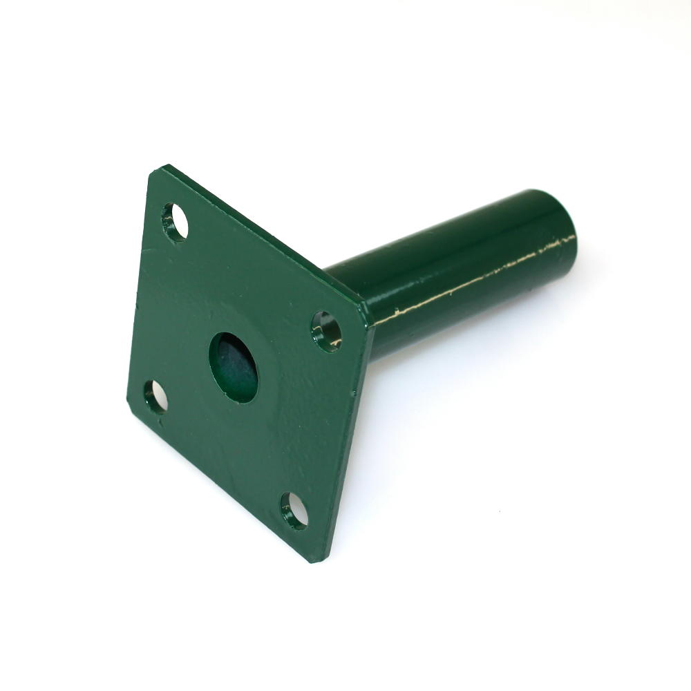 Bodenplatte für Rundpfosten 42mm / 100x100x4,0mm kurz grün