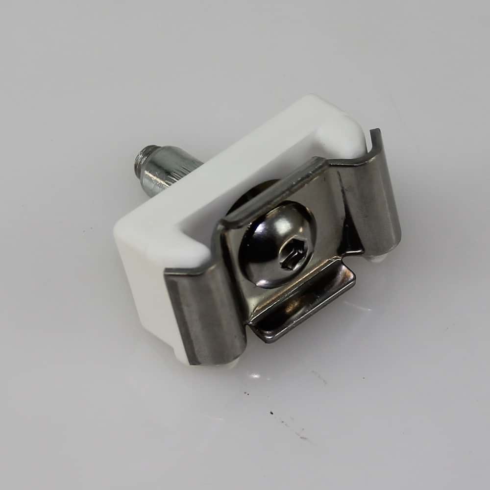Mattenhalter Pfosten 50+ mm mit Schraube + Blindnietmutter weiß