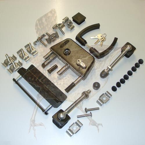 Einsteckschloss 60 mm Edelstahl/Kunststoff komplettes Tor-Set