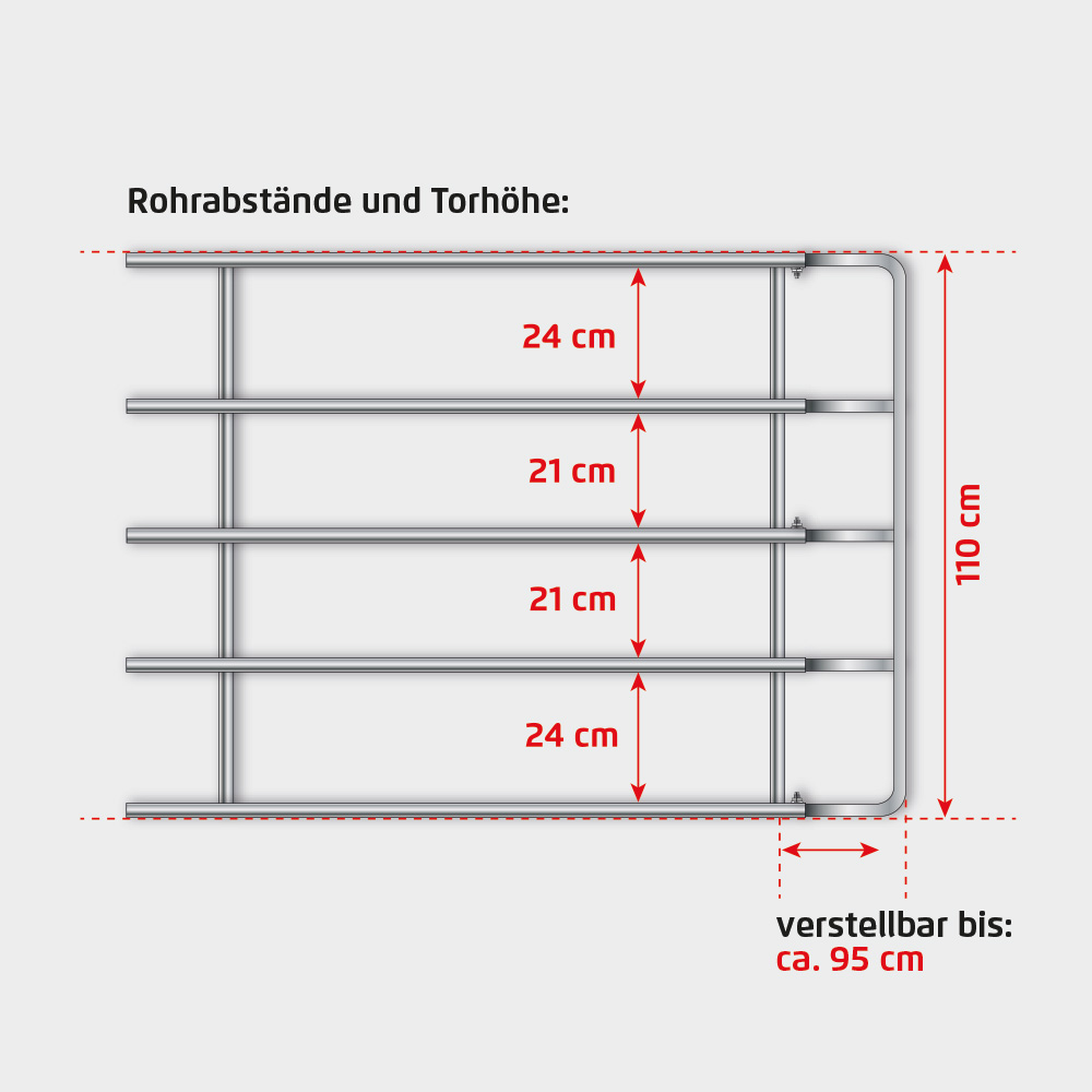 Weidezauntor 1100 mm - 1100-1700 mm